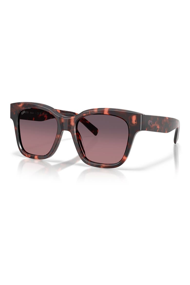 54mm Polarized Square Sunglasses, Alternate, color, SUNSET TORTOISE / ROSE 580G