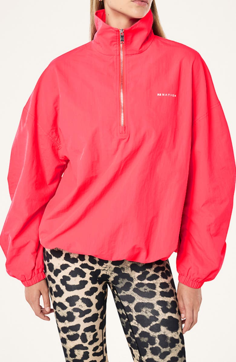 P.E Nation Engage Half Zip Windbreaker, Main, color, Diva Pink