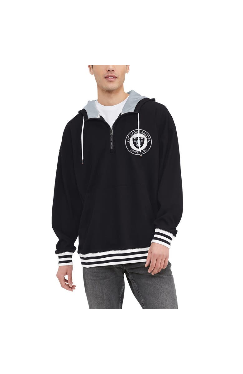 Tommy Hilfiger Men's Tommy Hilfiger Black Las Vegas Raiders Aaron Quarter-Zip Hoodie, Alternate, color, Black