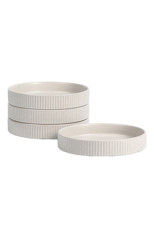 Stone Lain Haven Stoneware 4-piece Pasta Bowl Set In White