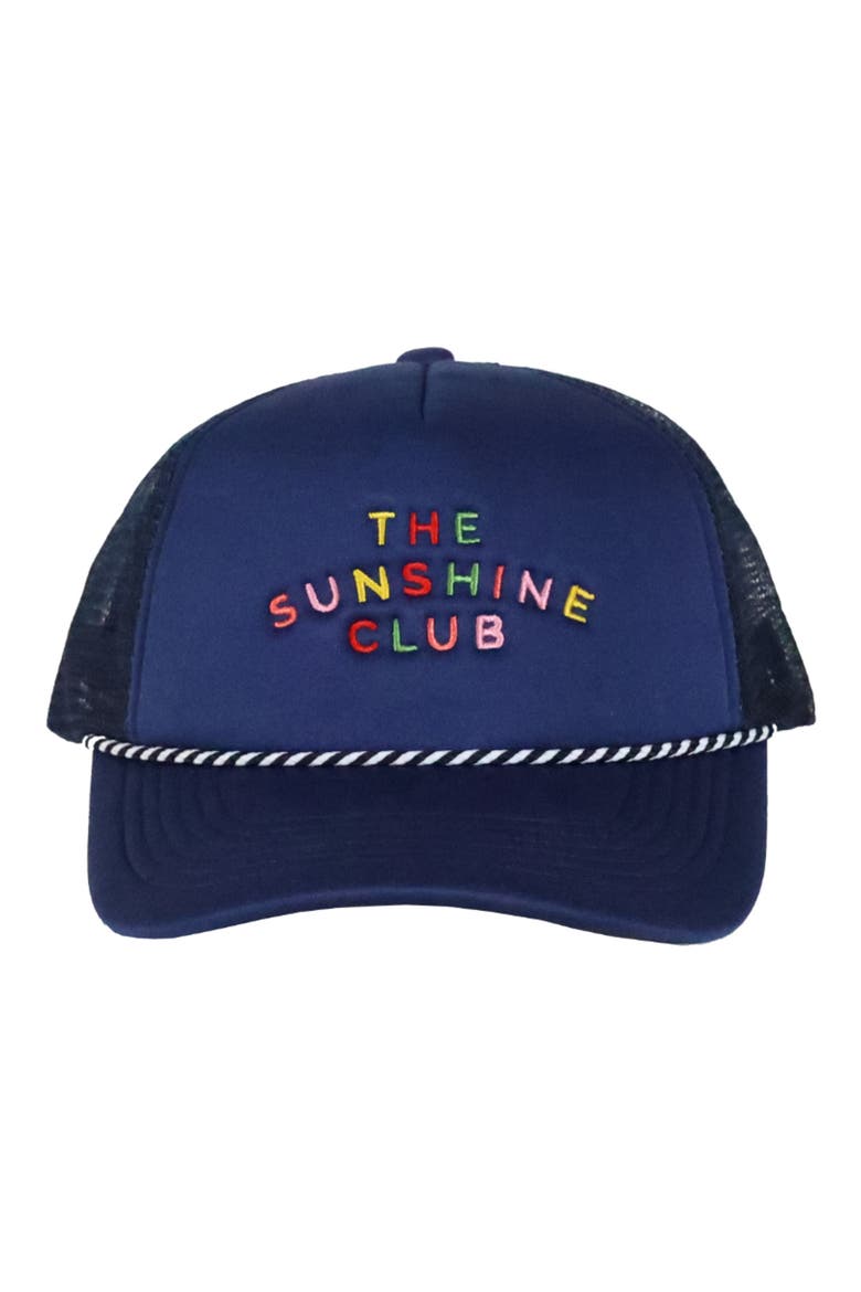 Rainbow Club Trucker Hat, Main, color, NAVY