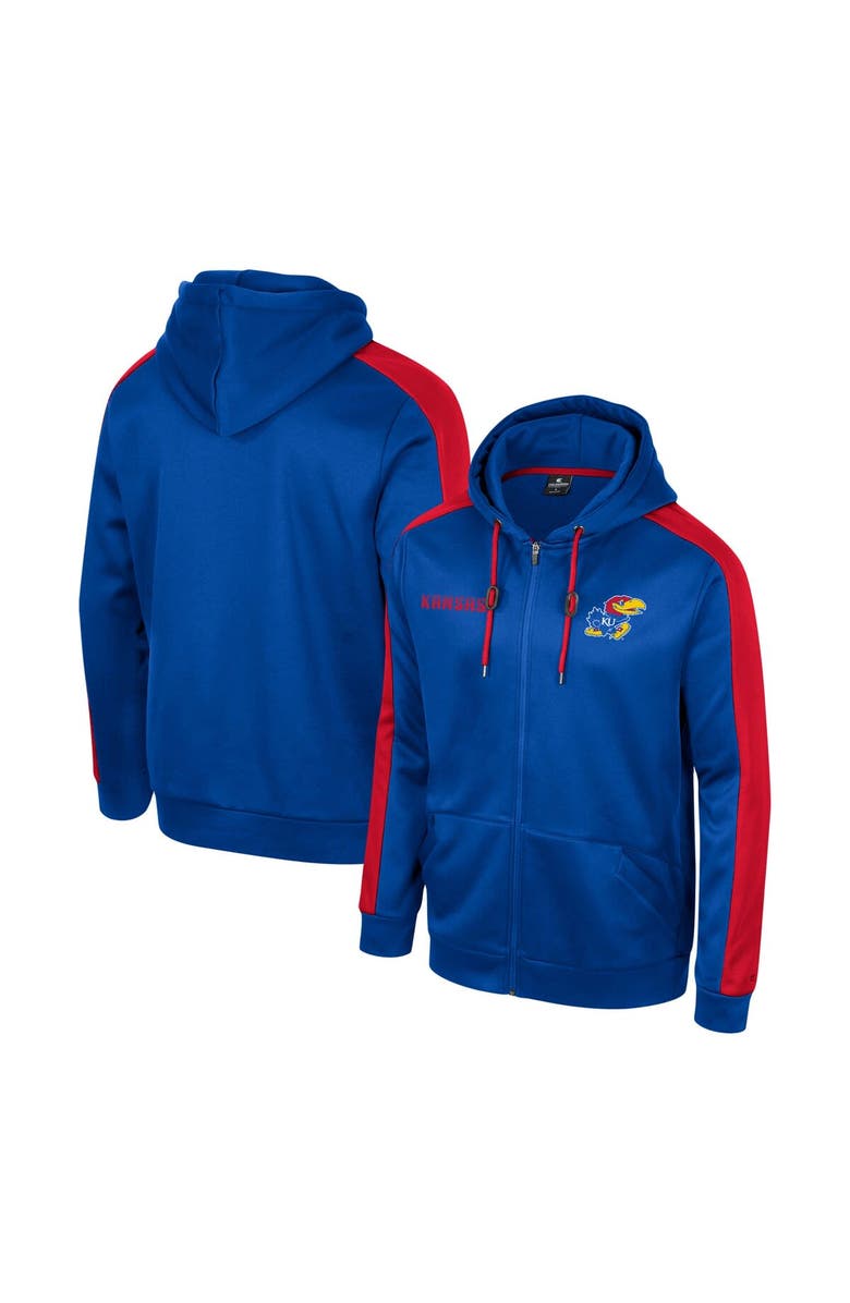 COLOSSEUM Men's Colosseum  Royal Kansas Jayhawks Reese Full-Zip Hoodie, Alternate, color, 