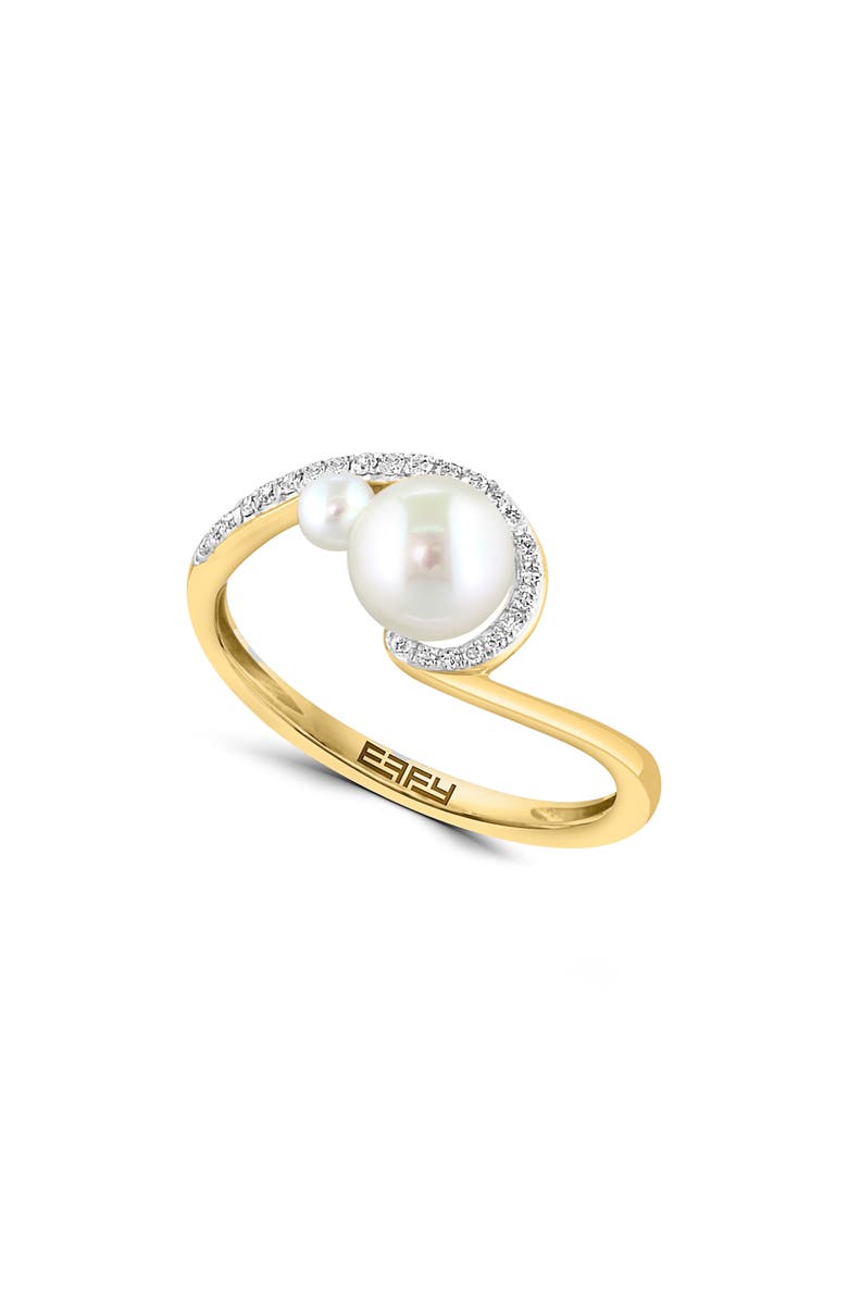 EFFY Diamond & Freshwater Pearl Ring, Main, color, White