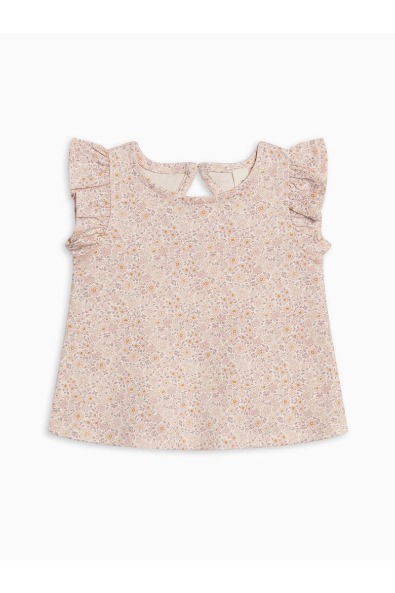 Organic Ella Ruffle Sleeve Tank Top, Main, color, Primrose / Fog + Shell