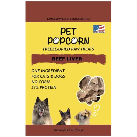 Freeze Dried Raw Treats, Beef Liver, 2.5oz Bag, Dog & Cat Snacks