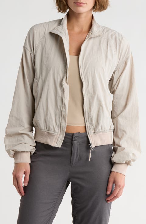 Recycled Nylon Crop Bomber Jacket