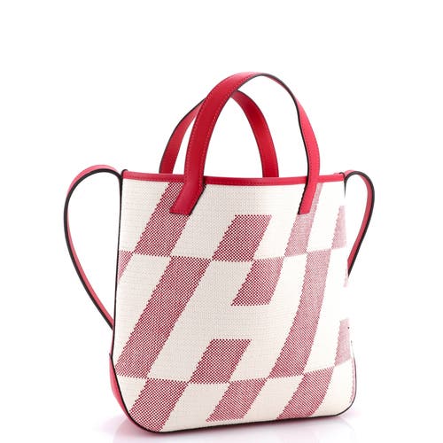 Pre-owned Hermes Hermes Cabas H En Biais Tote Canvas With Leather 27 In Pink