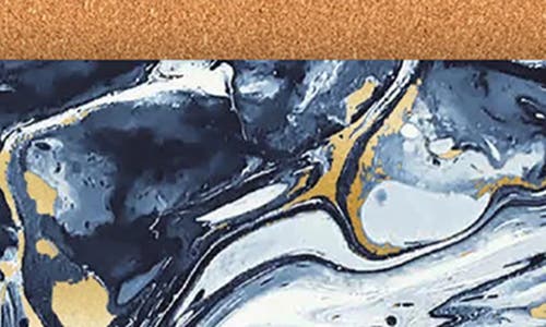 Dainty Home Marble Print Set Of 4 Placemats In Blue