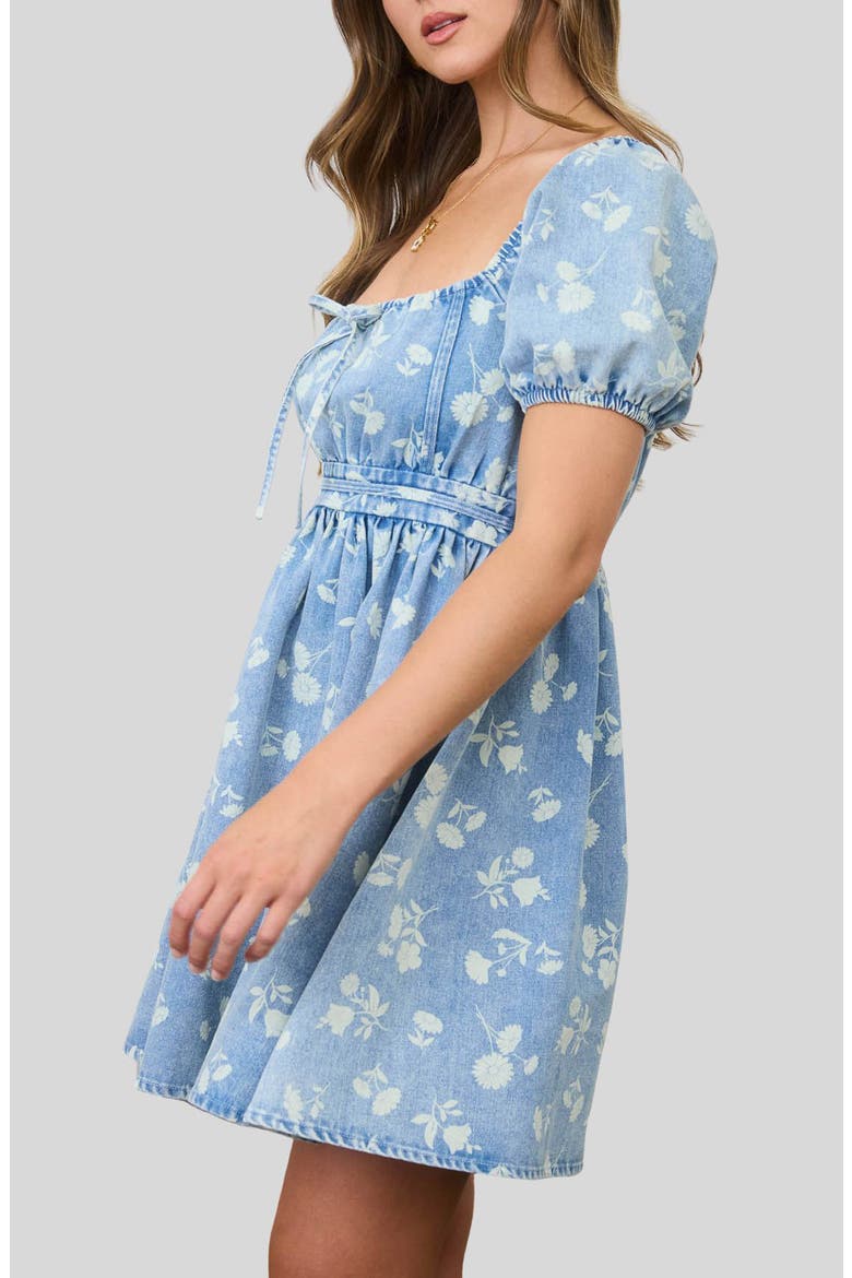 Front Bow Tie Minidress, Alternate, color, CHAMBRAY