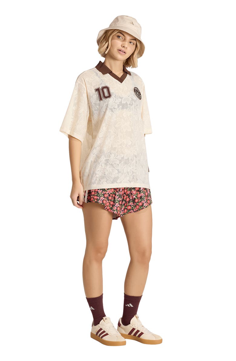 ADIDAS X FARM RIO x Farm Rio Lace Jersey, Alternate, color, Ecru Tint/ Auburn