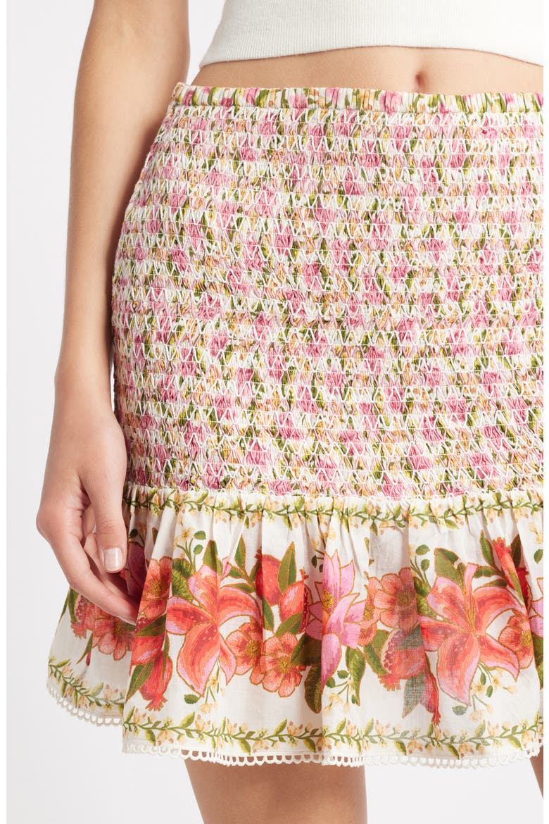 Floral Print Miniskirt, Alternate, color, OFF-WHITE