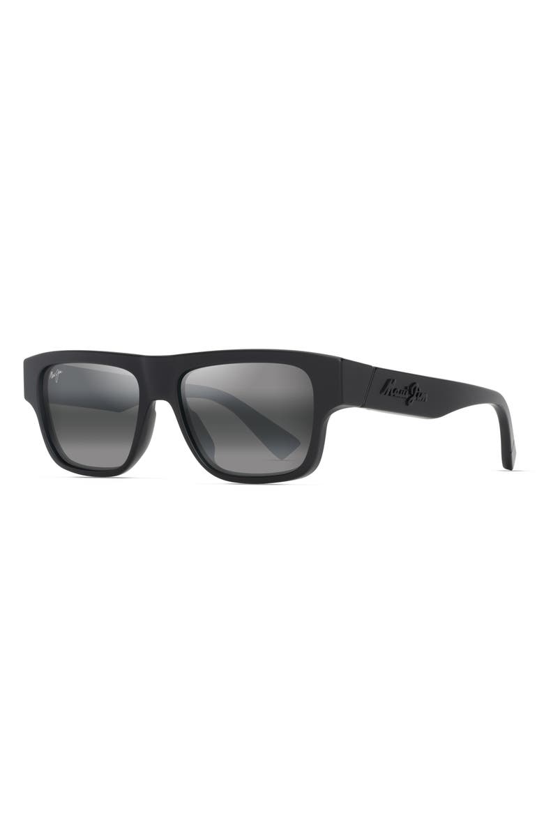 Maui Jim Kokua 54mm Gradient PolarizedPlus2<sup>®</sup> Square Sunglasses, Alternate, color, Matte Black