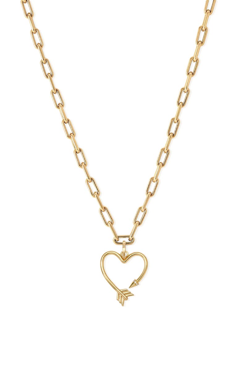 Adina Reyter Diamond Heart Necklace Enhancer, Alternate, color, Yellow Gold