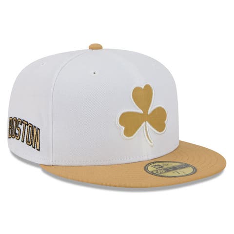 Men
s New Era White/Gold Boston Celtics 2025/26 City Edition 59FIFTY Fitted Hat
