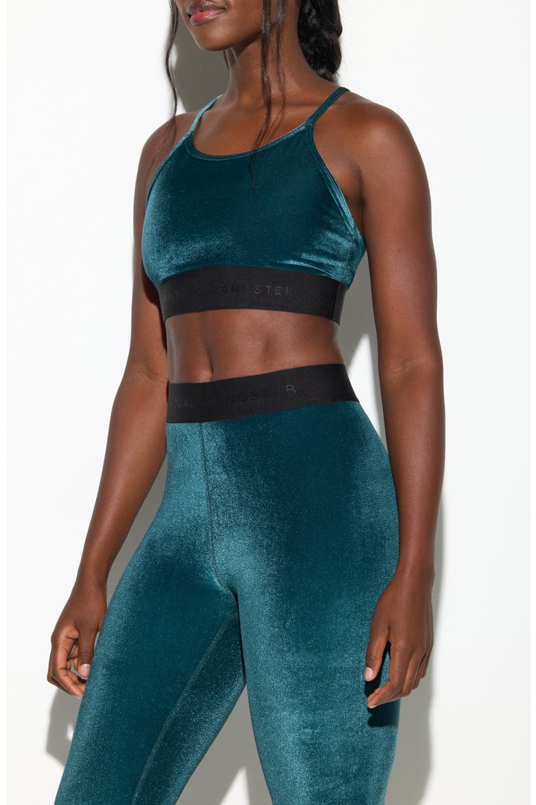 Shiloh Velour Sports Bra, Alternate, color, MIDNIGHT TEAL