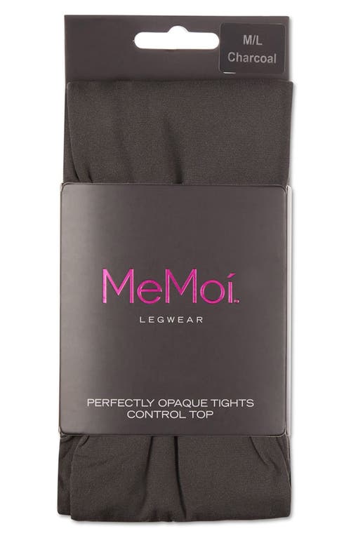 Memoi Perfectly Opaque Control Top Tights In Gray
