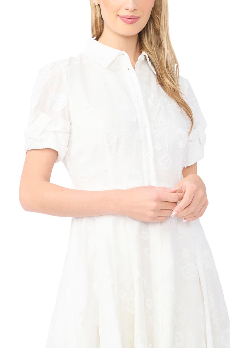 Violet Floral Embroidery Shirtdress, Alternate, color, NEW IVORY