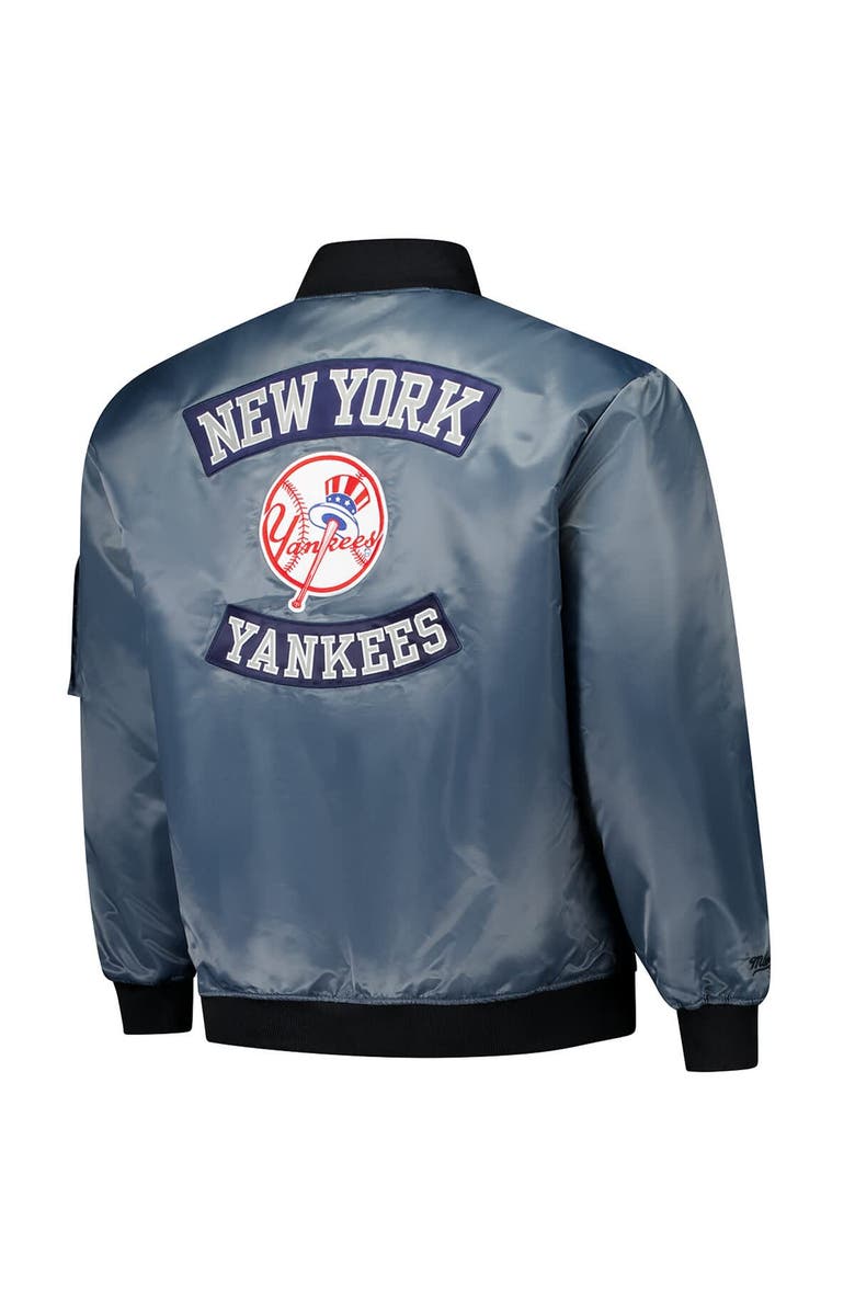 PROFILE Men's Profile Charcoal New York Yankees Big & Tall Full-Zip Bomber Jacket, Alternate, color, Charcoal