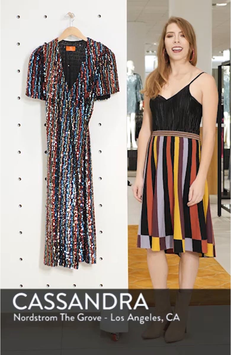Multicolor Sequin Wrap Dress, sales video thumbnail