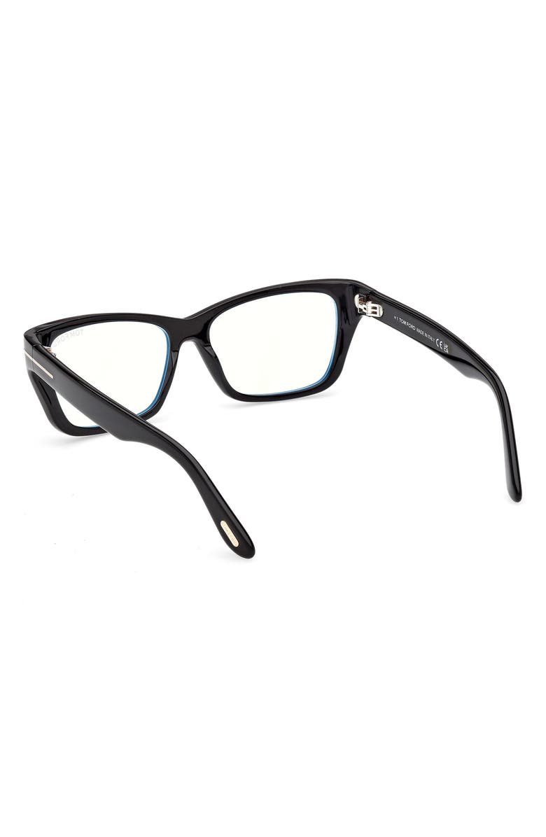 TOM FORD 54mm Butterfly Optical Glasses, Alternate, color, Shiny Black