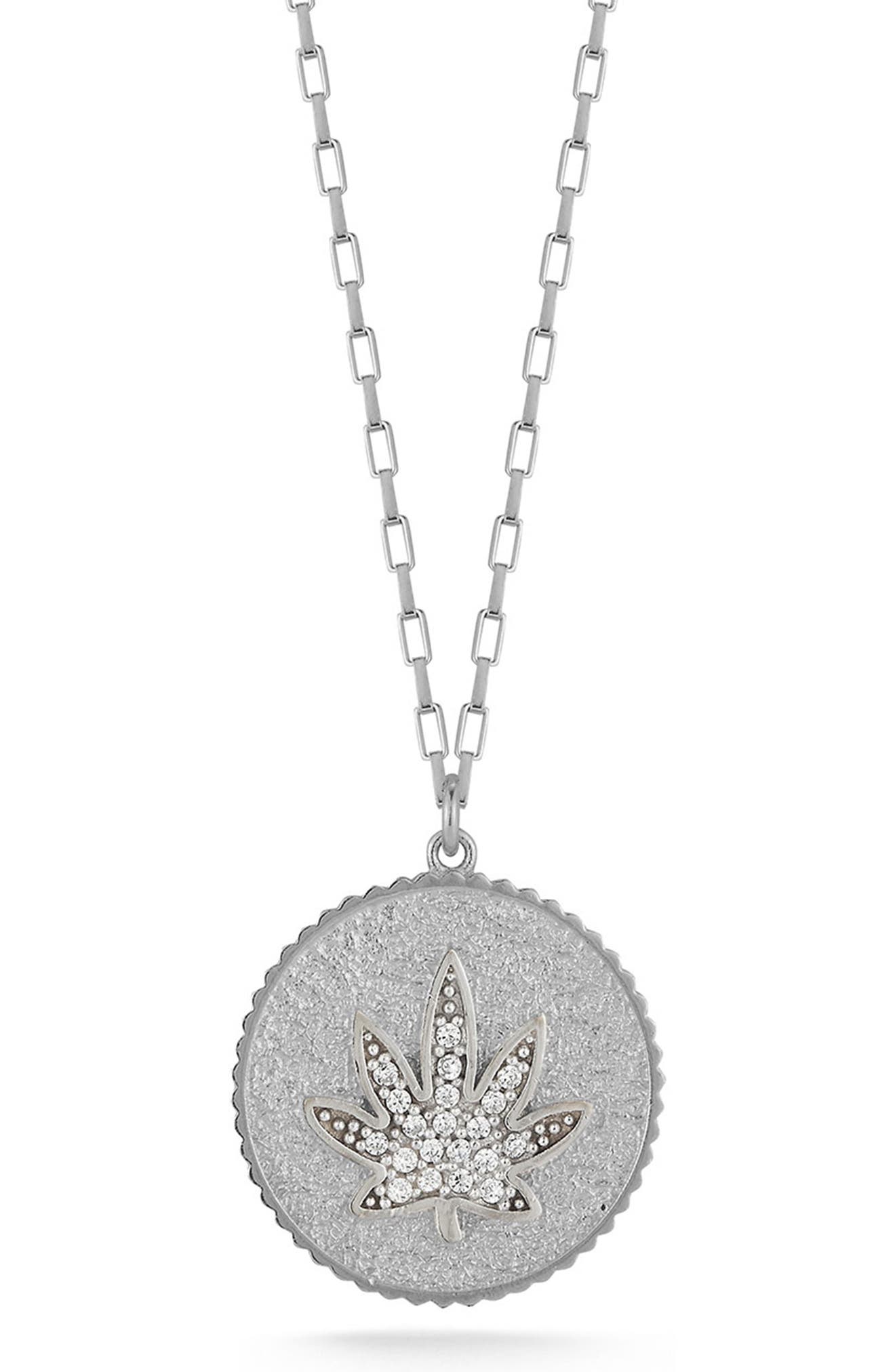 SPHERA MILANO Pave CZ Medallion Pendant Necklace