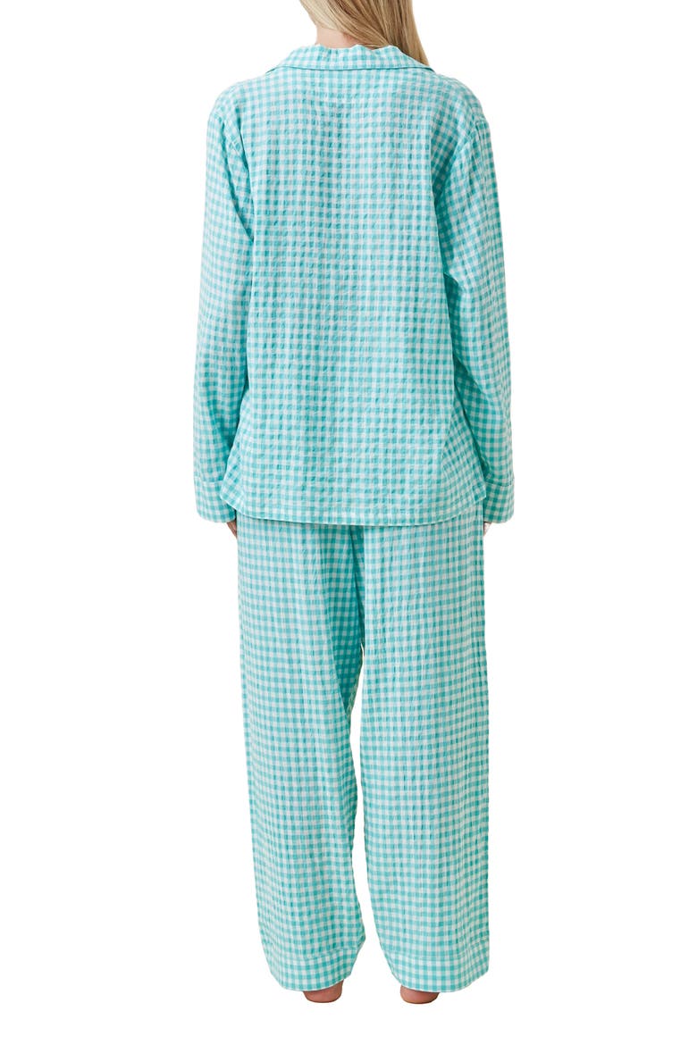 Seersucker Gingham Pajamas, Alternate, color, BLUE TURQUOISE