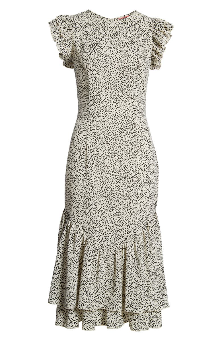 Chi Chi London Caggie Ruffle Midi Dress, Alternate, color,