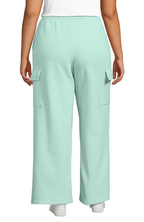 Lands' End Serious Sweats High Rise Wide Leg Cargo Pants In Julep