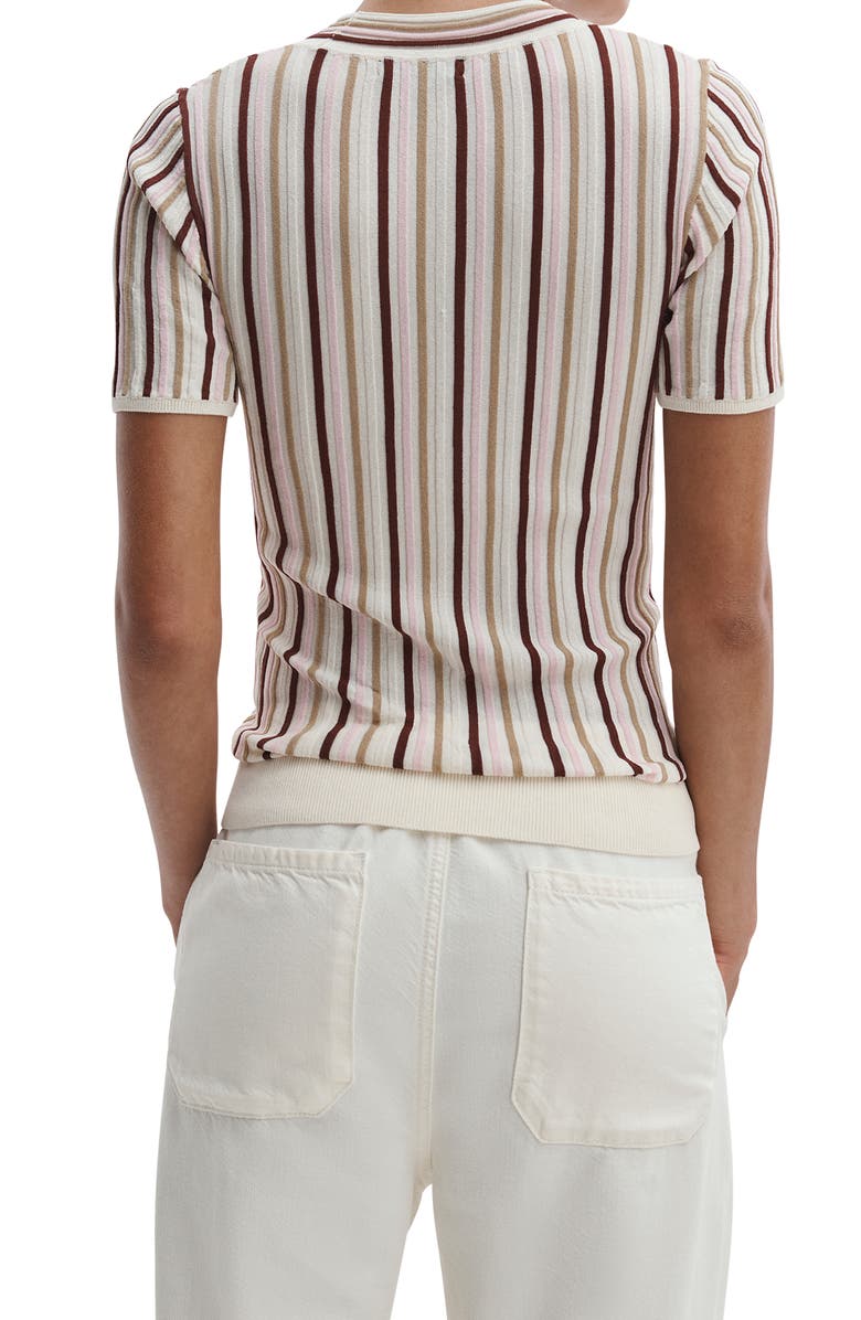 rag & bone Victoria Stripe Rib Knit Top, Alternate, color, Pink Multi