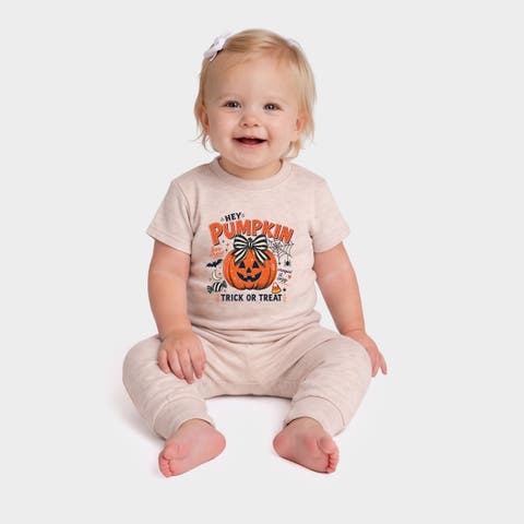 Hey Pumpkin Trick or Treat Infant Jogger Pant Crew Set