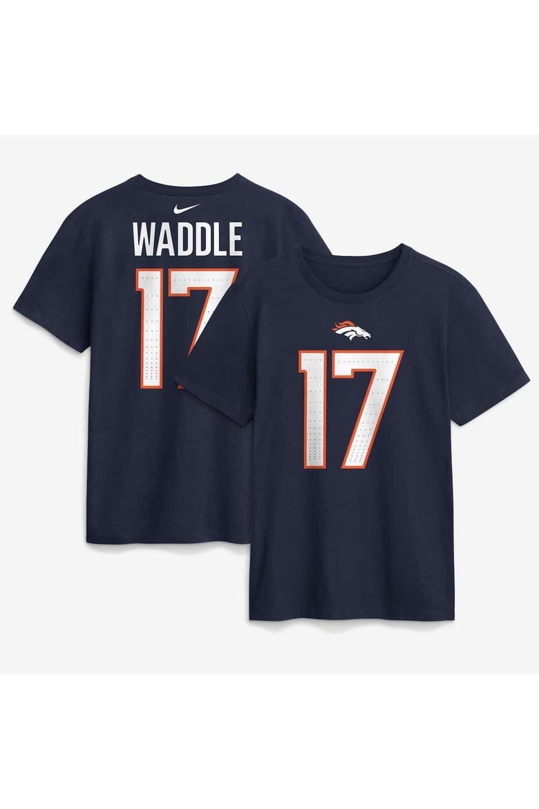 Men's Nike Jaylen Waddle Navy Denver Broncos Name & Number T-Shirt, Alternate, color, Navy