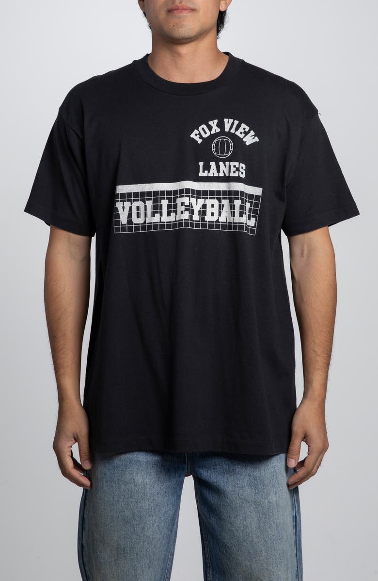 Elwood Vintage Fox View Lanes Tee, Main, color, Black