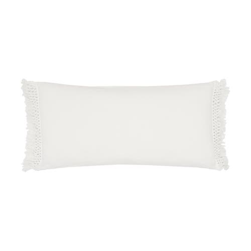 Elisabeth York Lavato Enzyme Washed Cotton Decorative Throw Pillow In White