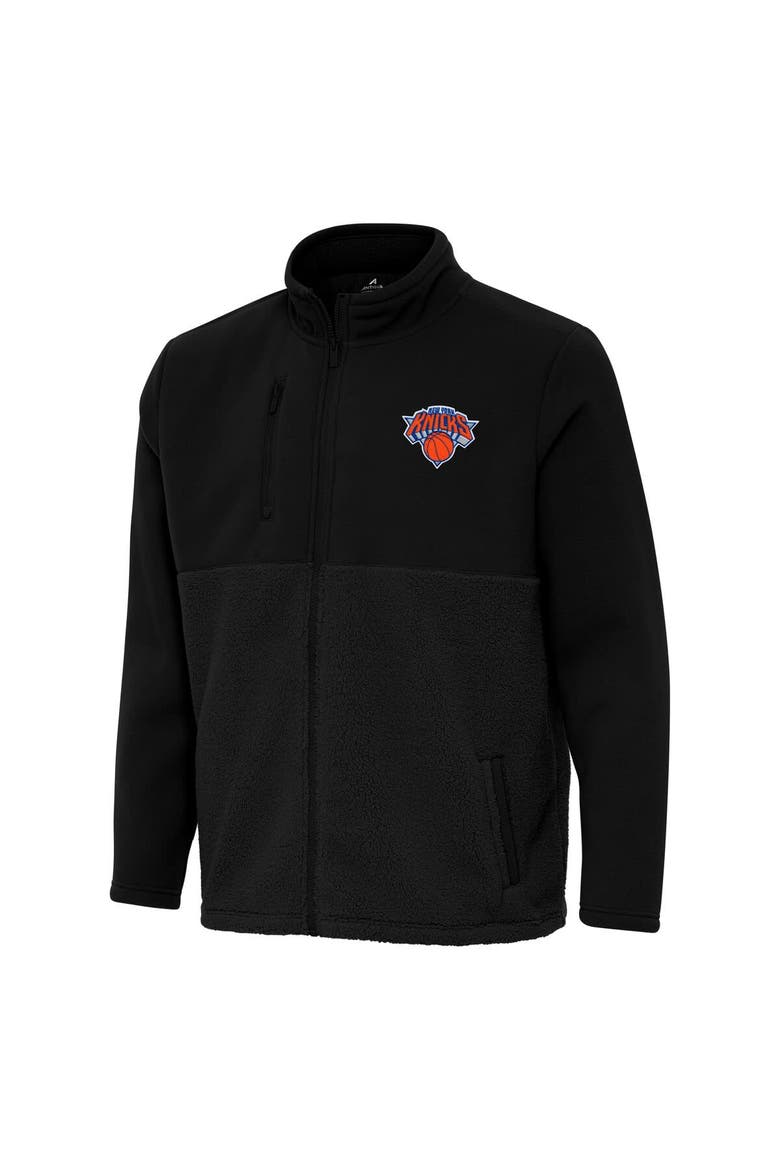 Men's Antigua Black New York Knicks Daily Fused Full-Zip Jacket, Main, color, Black