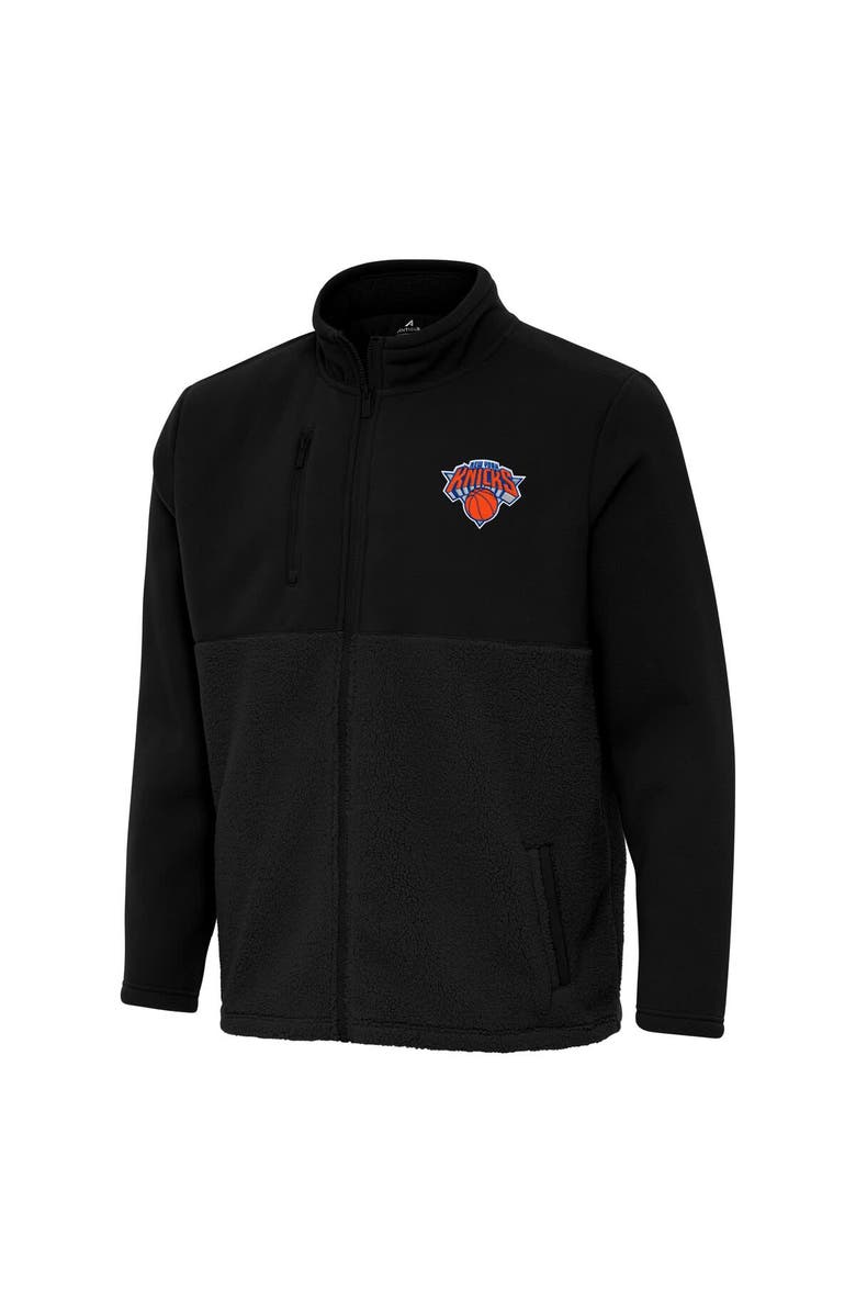 ANTIGUA Men's Antigua Black New York Knicks Daily Fused Full-Zip Jacket, Main, color, Black