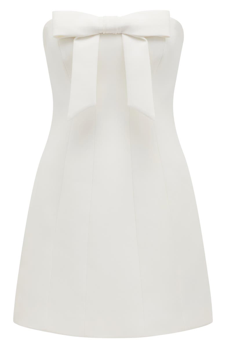 Ever New Harper Bow Detail Strapless Minidress, Alternate, color, Porcelain
