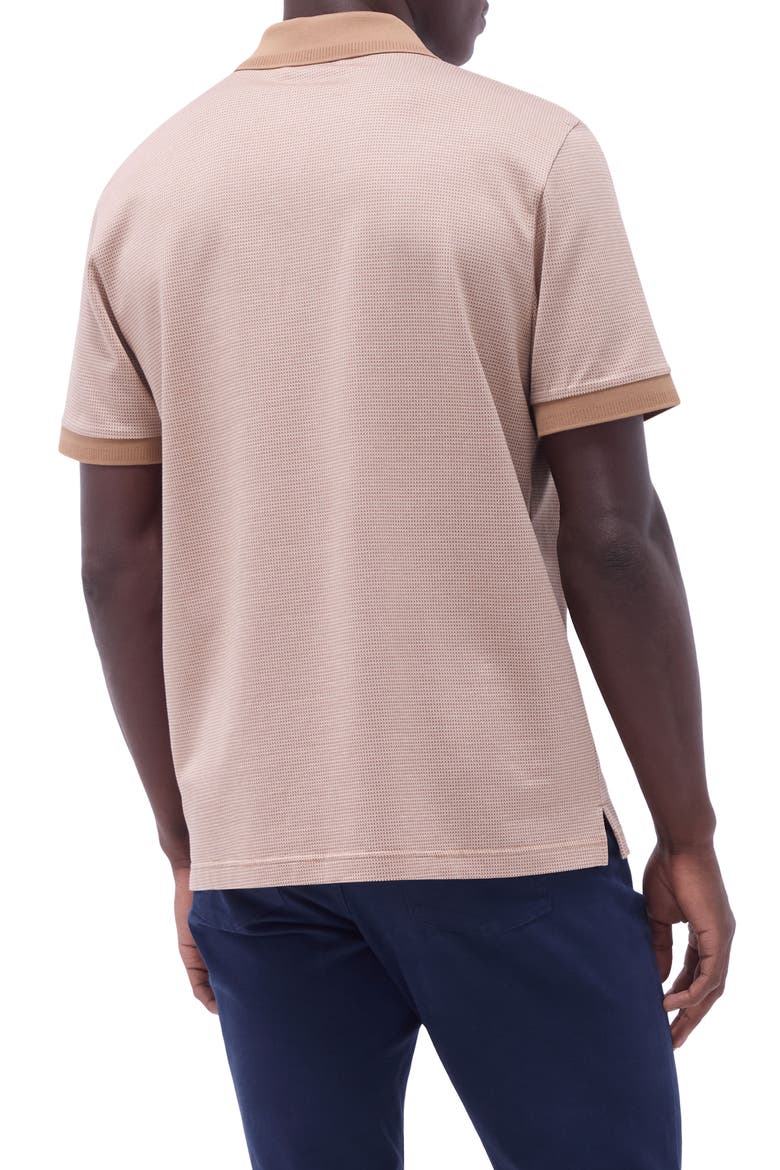 Contrast Trim Zip Polo, Alternate, color, CAMEL