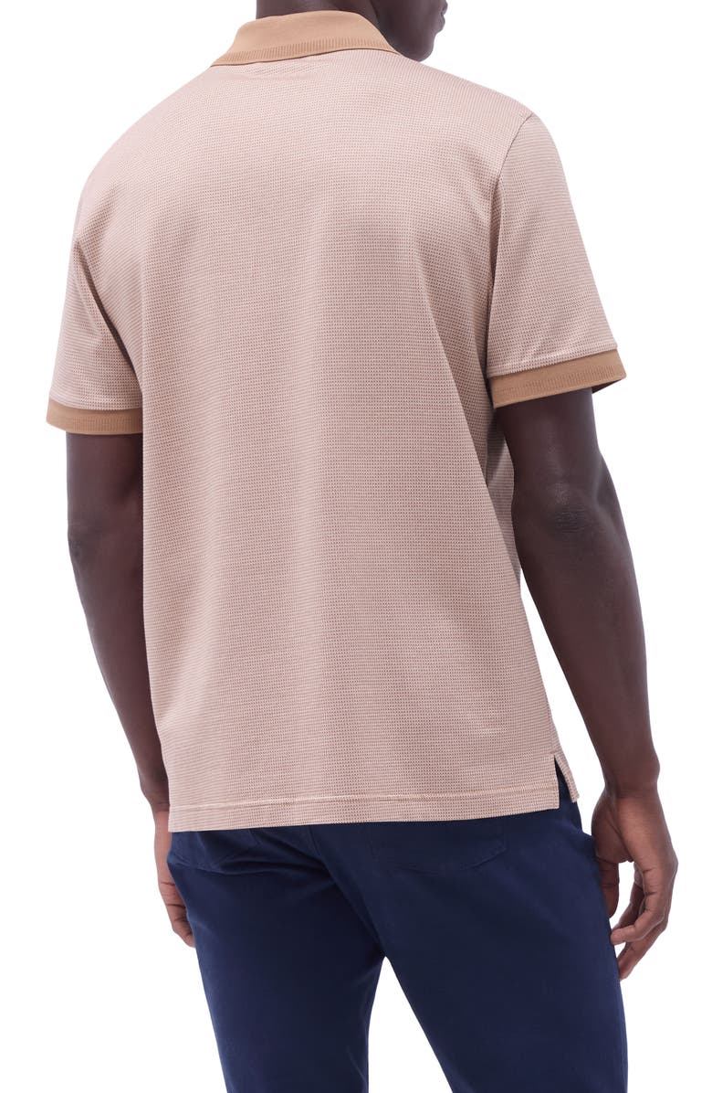 Bugatchi Contrast Trim Zip Polo, Alternate, color, Camel
