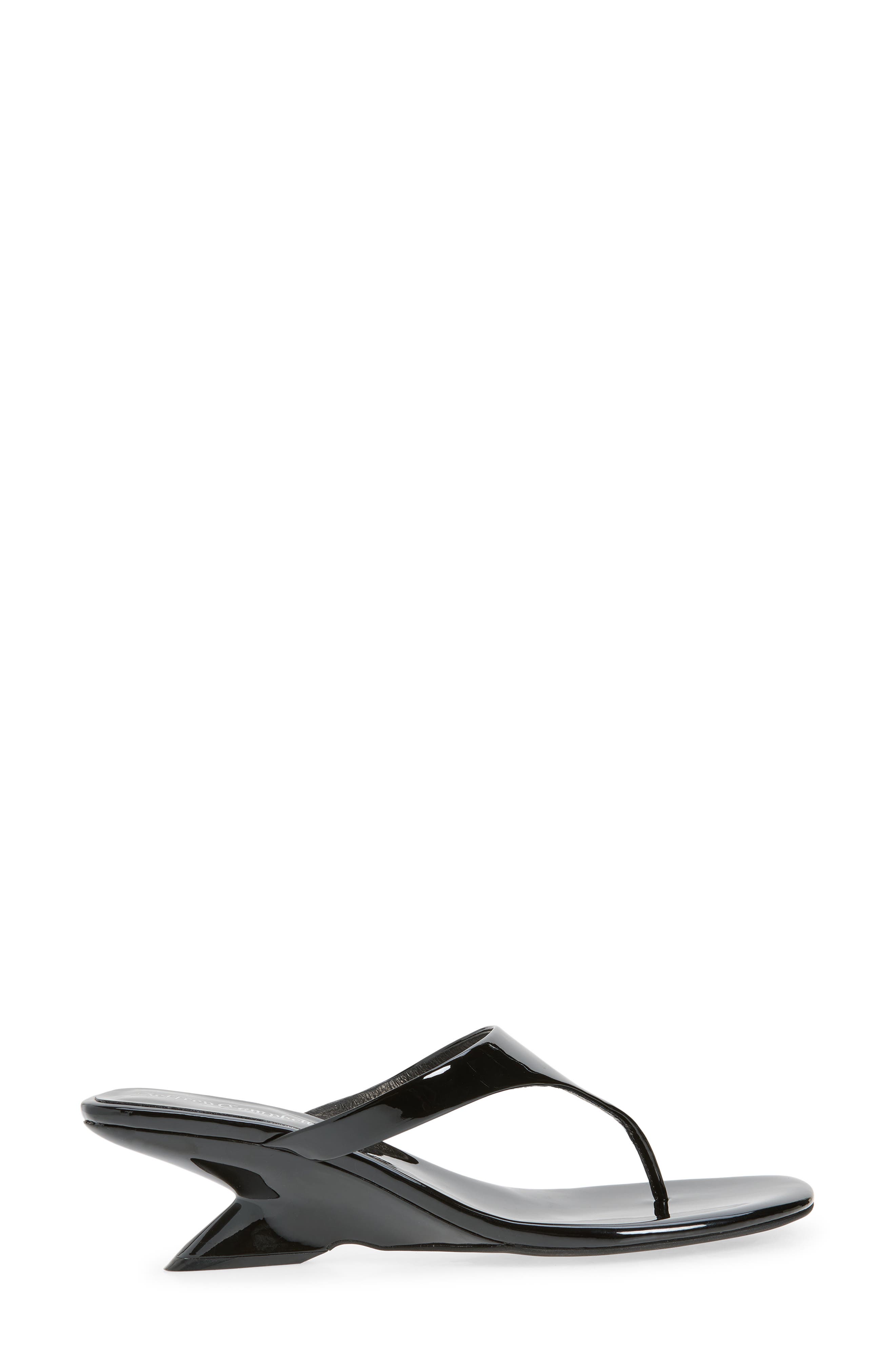 Jeffrey Campbell Medellin Wedge Flip Flop, Alternate, color, Black Patent