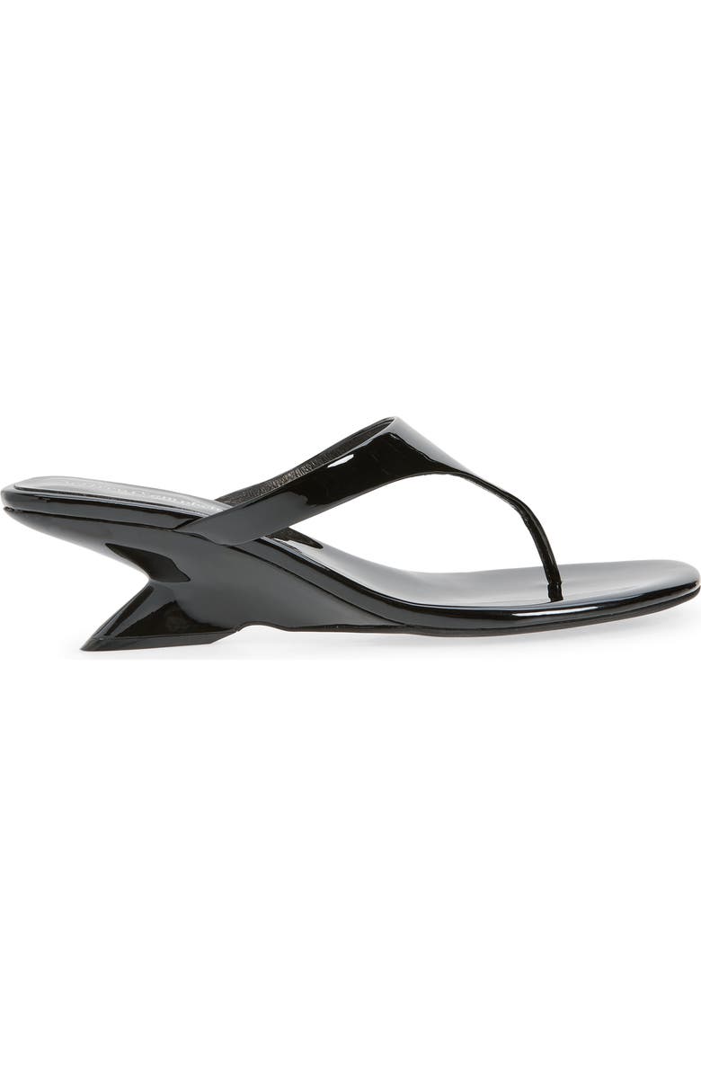Jeffrey Campbell Medellin Wedge Flip Flop, Alternate, color, Black Patent