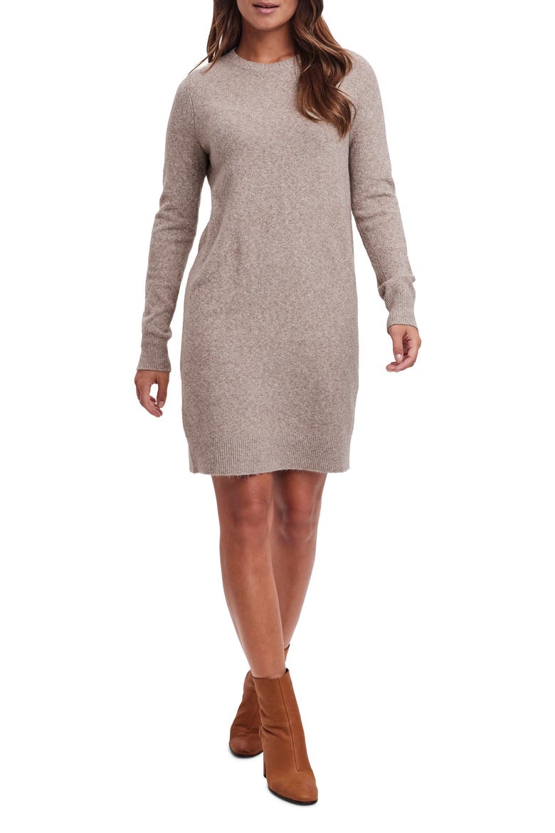 Doffy Long Sleeve Sweater Dress, Main, color, SEPIA TINT MELANGE ST
