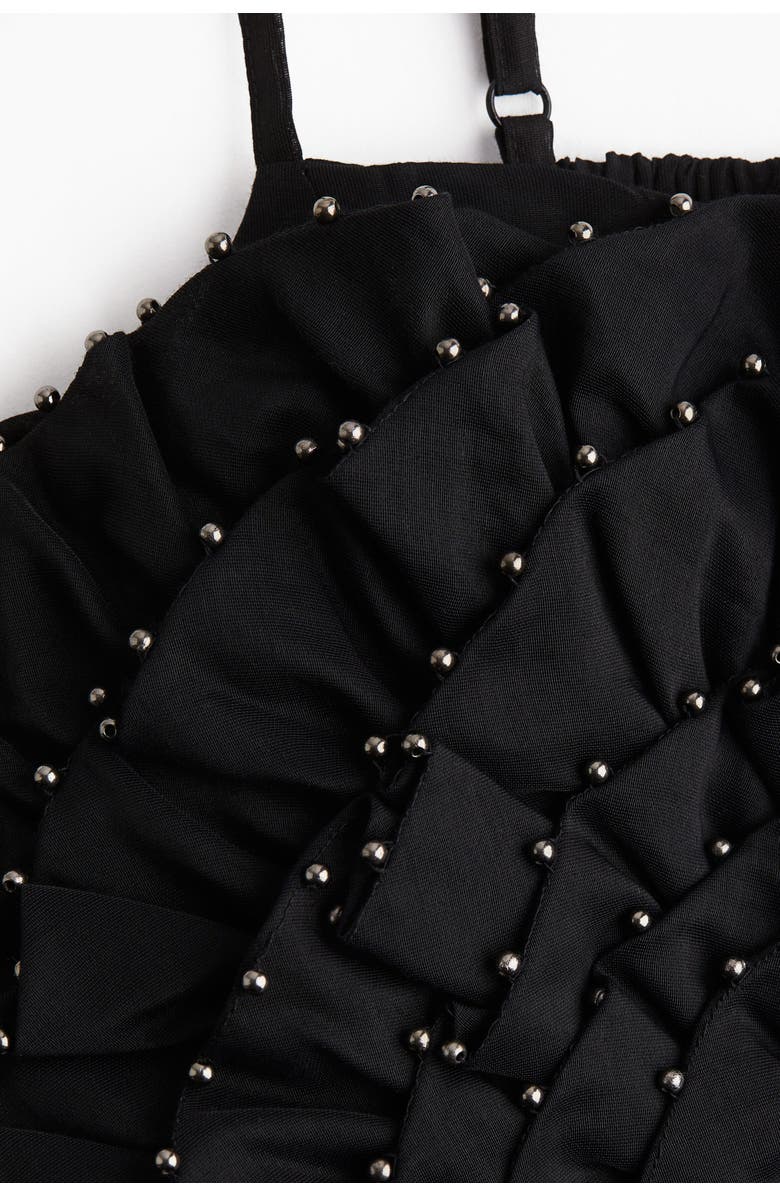 H&M Embellished Strappy Top, Alternate, color, Black