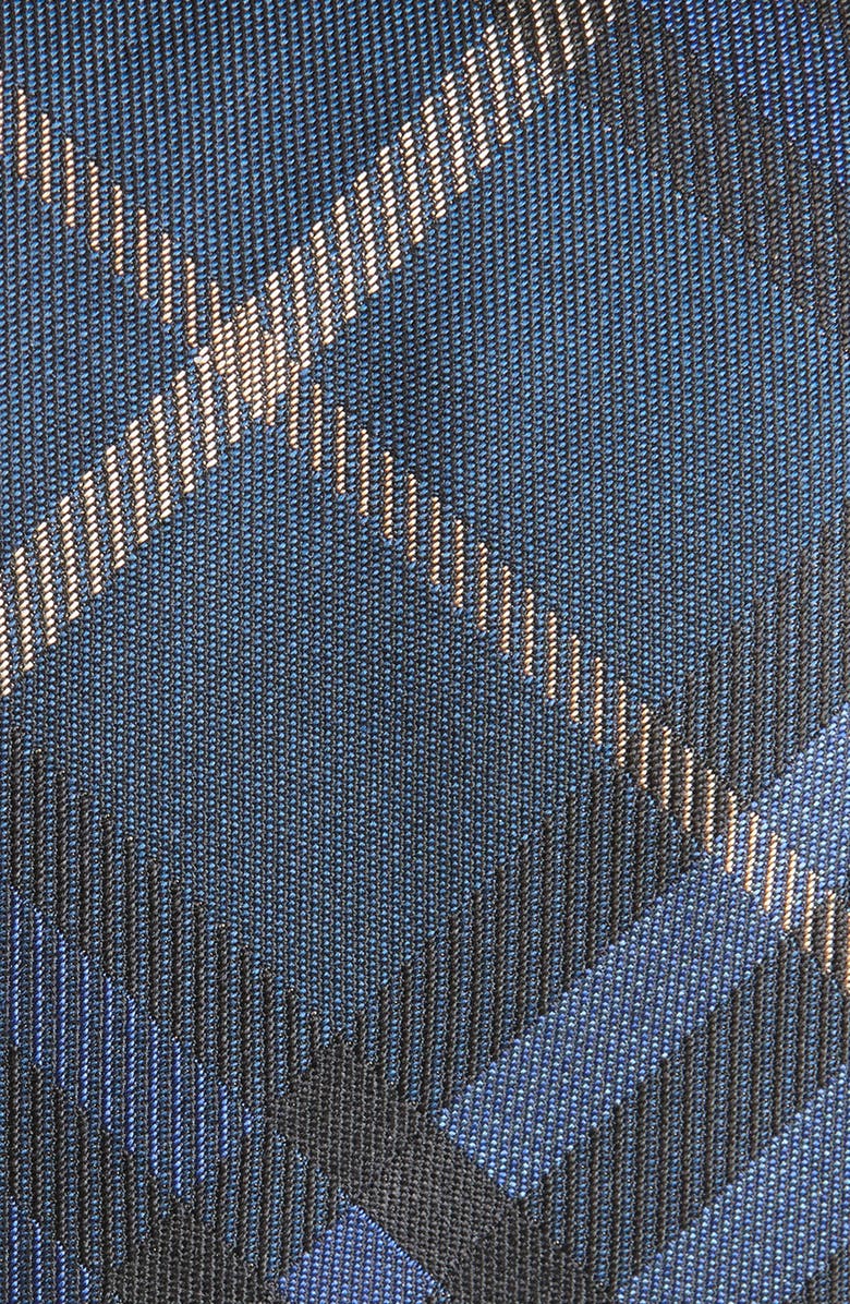 Burberry Knight Blue Check Silk Tie, Alternate, color,