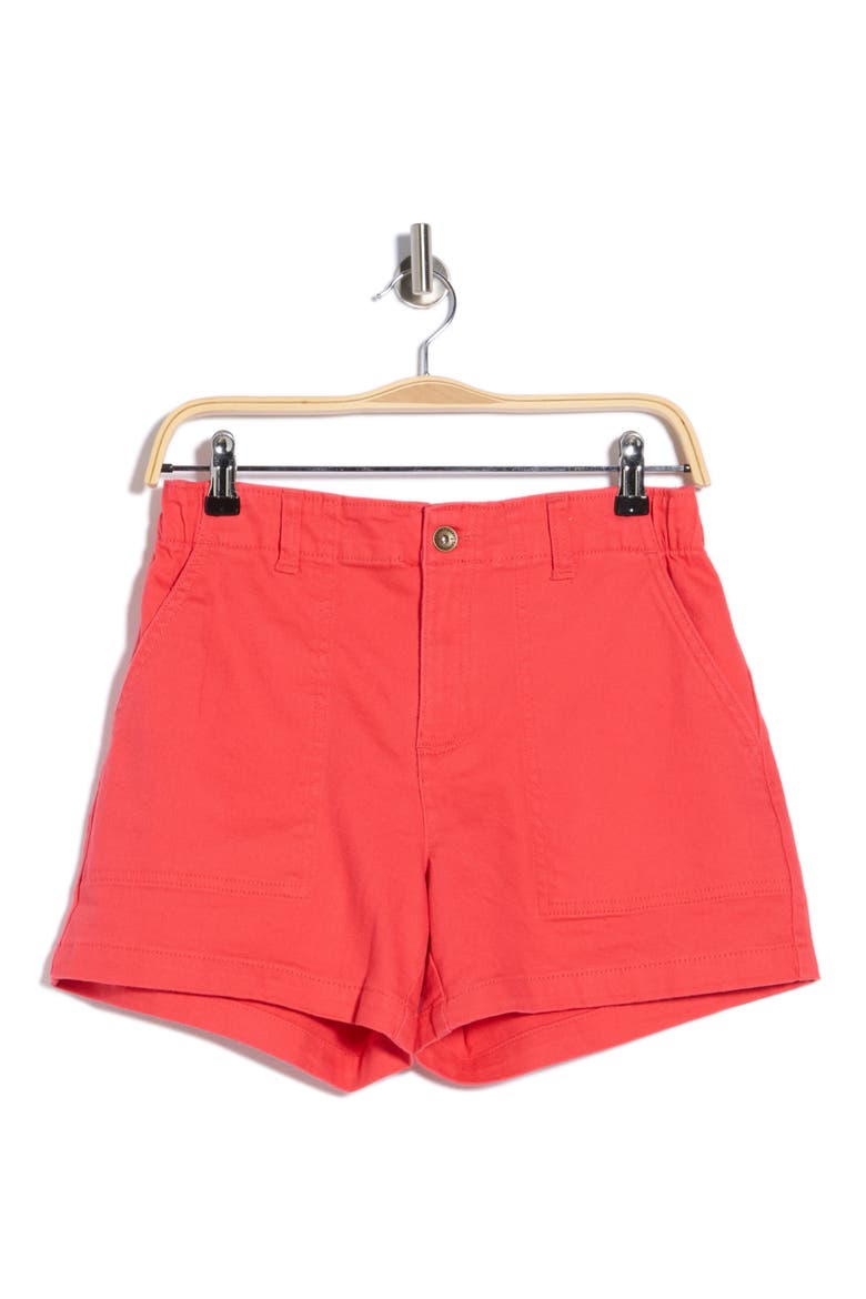 Socialize Denim Shorts, Alternate, color, CALIENTE RED