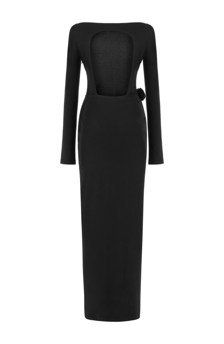 Nocturne Wide Collar Long Dress, Alternate, color, 