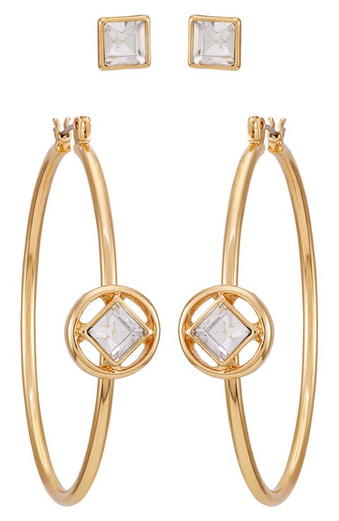 Set of Two Stud & Hoop Earrings