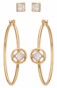 Vince Camuto Set of Two Stud & Hoop Earrings