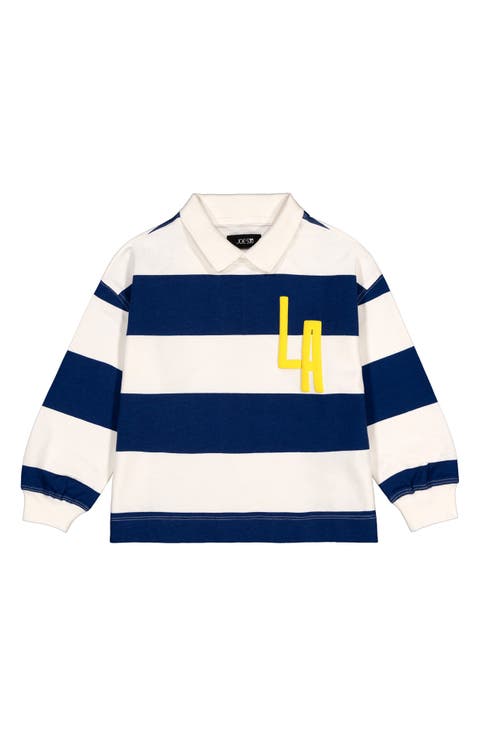 Kids' Stripe Long Sleeve Polo (Big Kid)