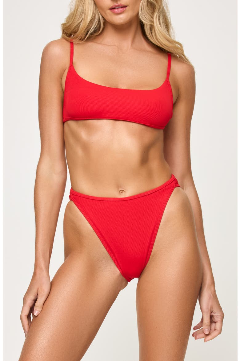 Kourt Rib Bikini Top, Alternate, color, FLAME