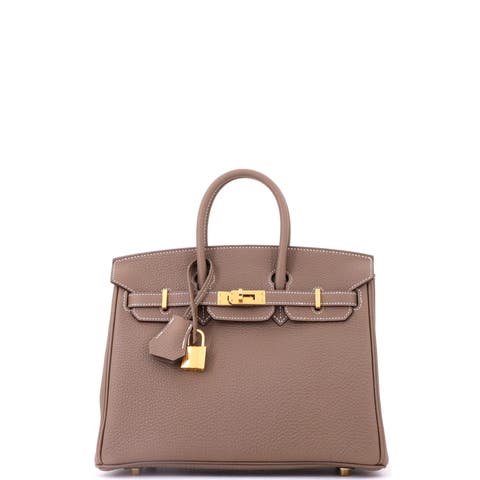 Birkin Handbag Grey Togo with Gold Hardware 25
